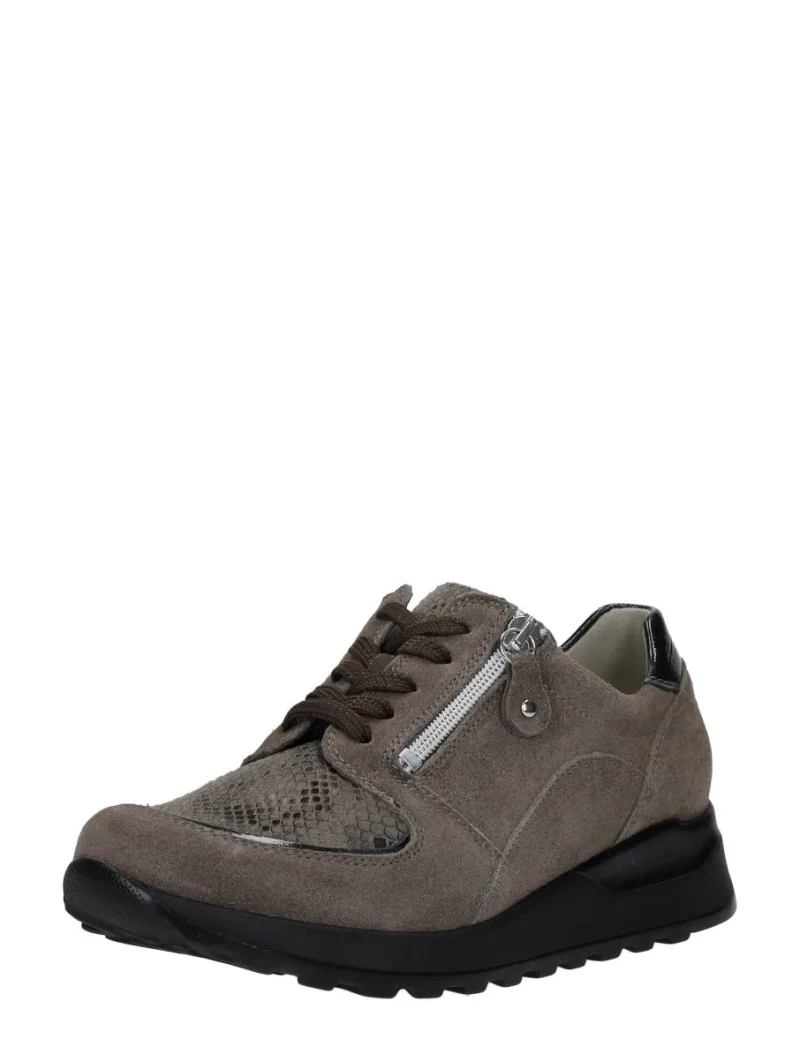 Waldläufer Hiroko-Soft, lage veterschoenen voor dames in taupe, foto 2 van 2