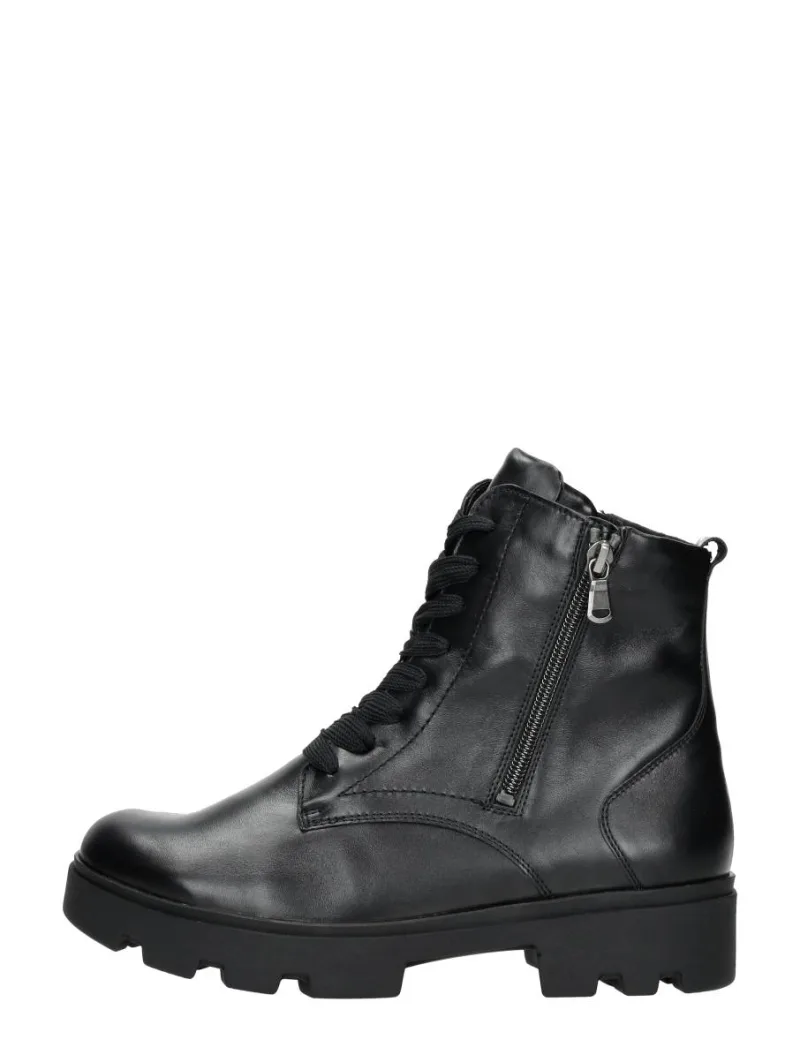 Waldläufer K-Dani, hoge veterschoenen voor dames in zwart