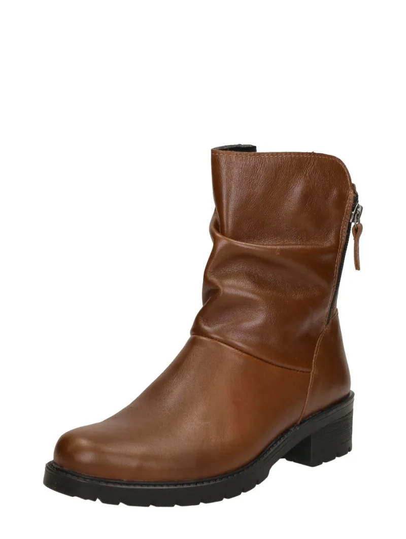 Sub55 Comfort Collection Joe 64, enkellaarsjes plat voor dames in cognac, foto 2 van 2