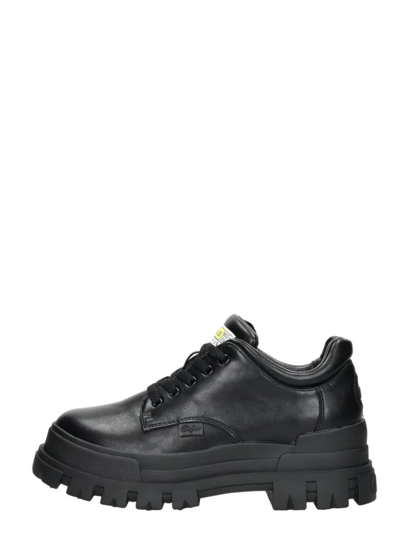 Buffalo Aspha Cls, lage veterschoenen voor dames in zwart