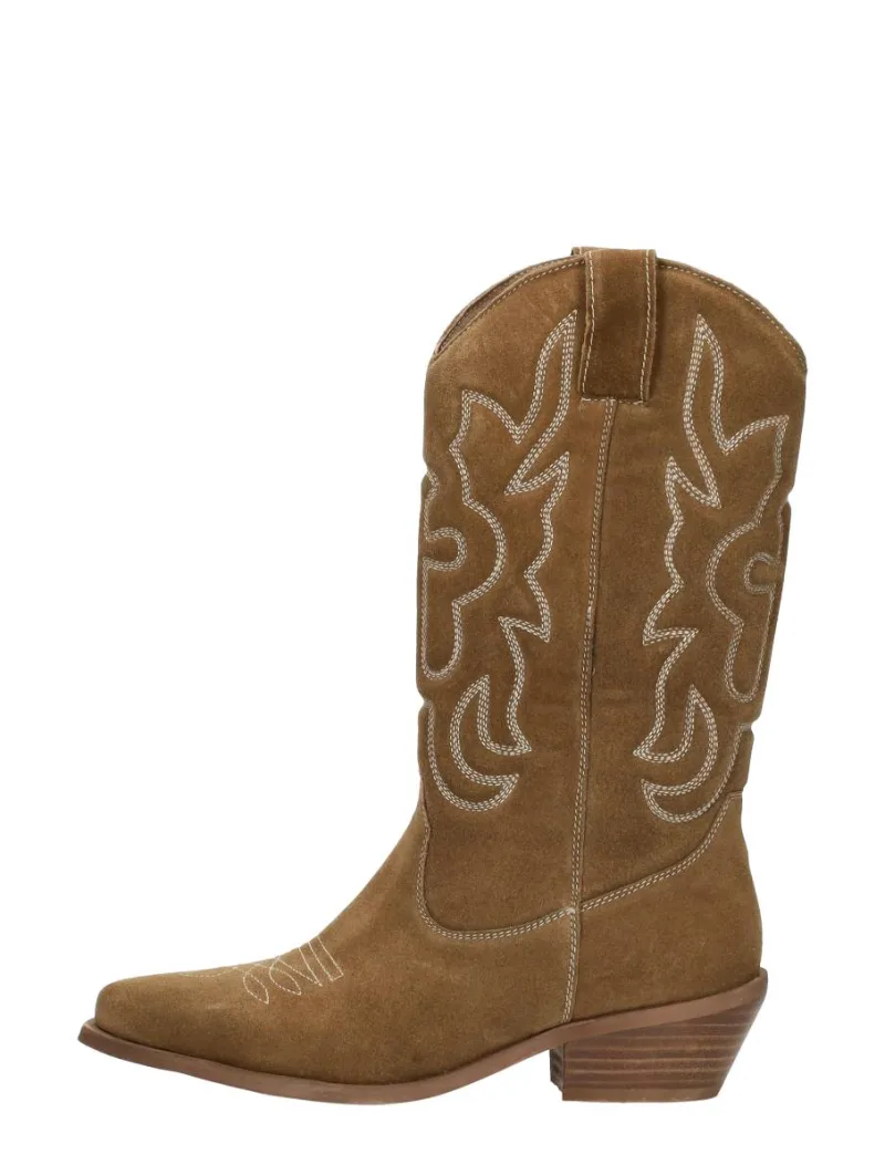 Sub55 Western boots, kuitlaarzen voor dames in cognac