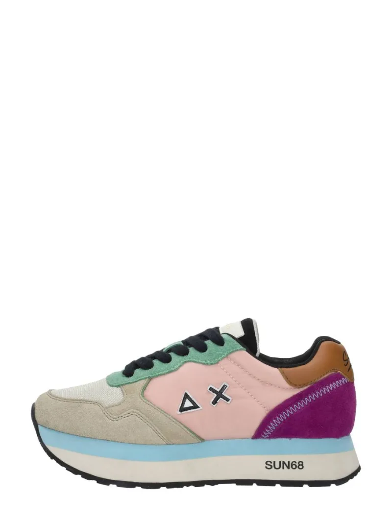 Sun68 Kelly Multicolor, lage sneakers voor dames in beige