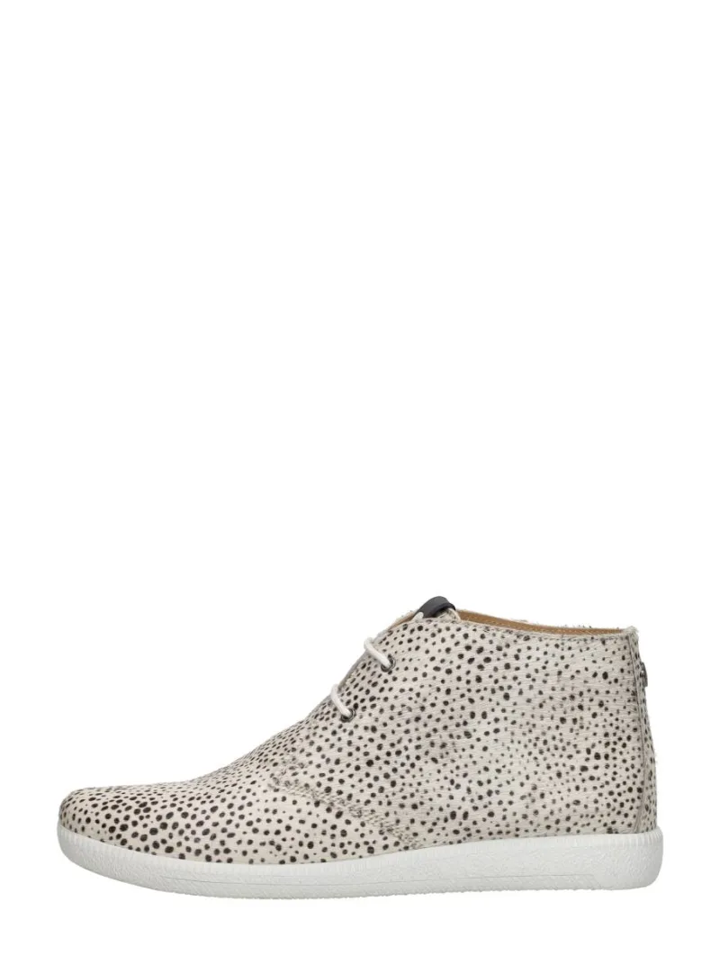 Maruti Gimlet, hoge veterschoenen voor dames in gebroken wit