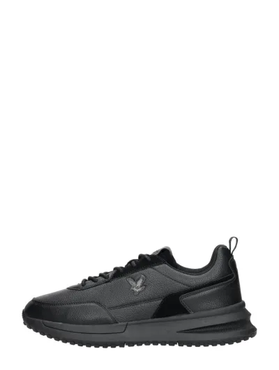 Lyle & Scott Alford, lage sneakers voor heren in zwart, foto 1 van 4