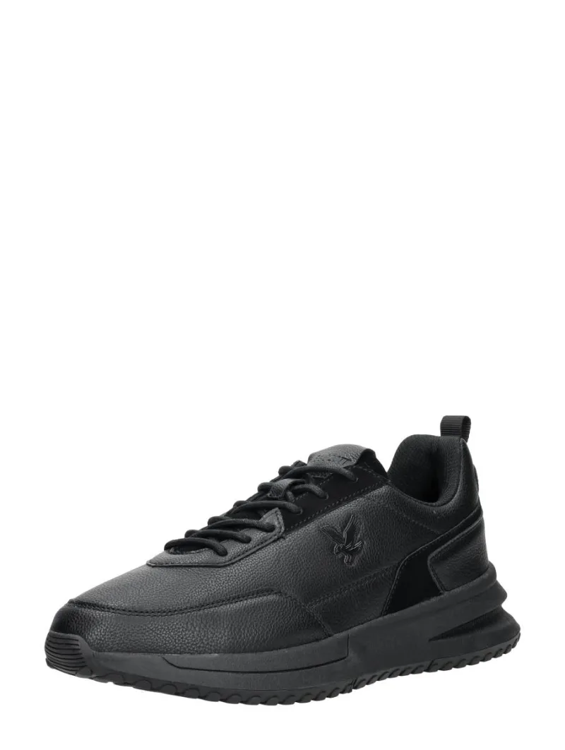 Lyle & Scott Alford, lage sneakers voor heren in zwart, foto 2 van 2
