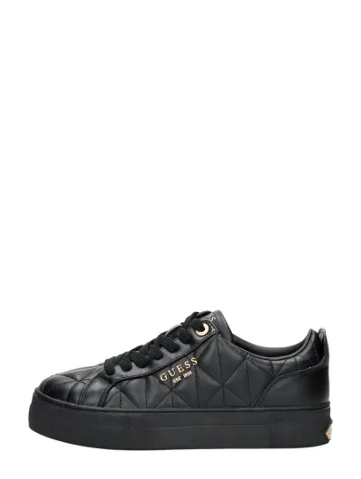 Guess Genza, lage veterschoenen voor dames in zwart, foto 1 van 4