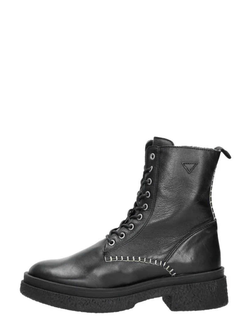 Palpa Veterschoenen Hoog, hoge veterschoenen voor dames in zwart