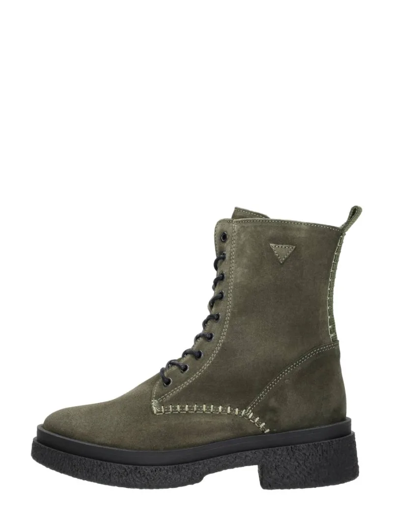 Palpa Veterschoenen Hoog, hoge veterschoenen voor dames in groen