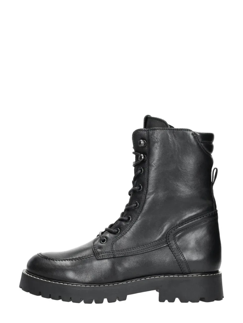 Palpa Stela, hoge veterschoenen voor dames in zwart