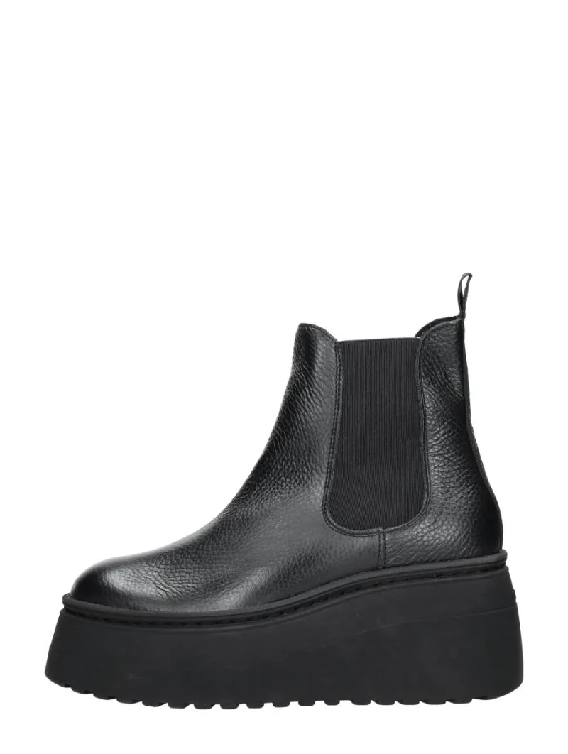 Steve Madden Pegasus, enkellaarsjes plat voor dames in zwart