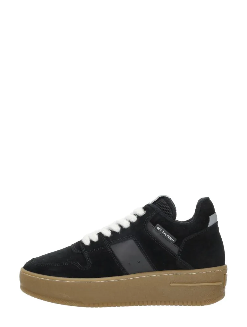 Off The Pitch Mocha, lage sneakers voor dames in zwart