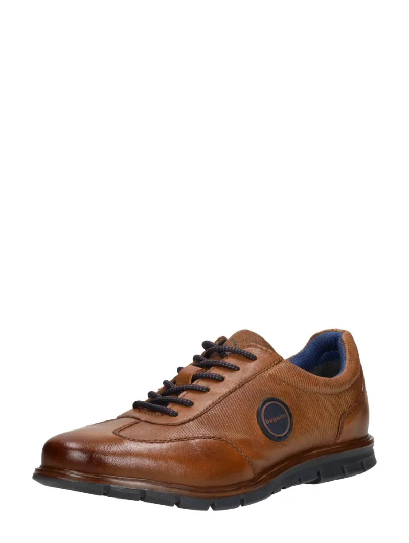 Bugatti Simone Comfort, lage veterschoenen voor heren in cognac, foto 2 van 2