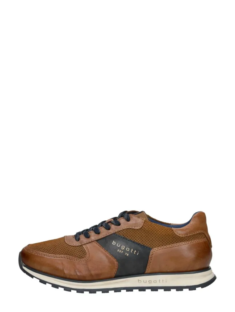 Bugatti Cirino, lage veterschoenen voor heren in cognac