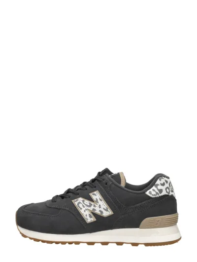 New Balance 574, lage sneakers voor dames in zwart, foto 1 van 4