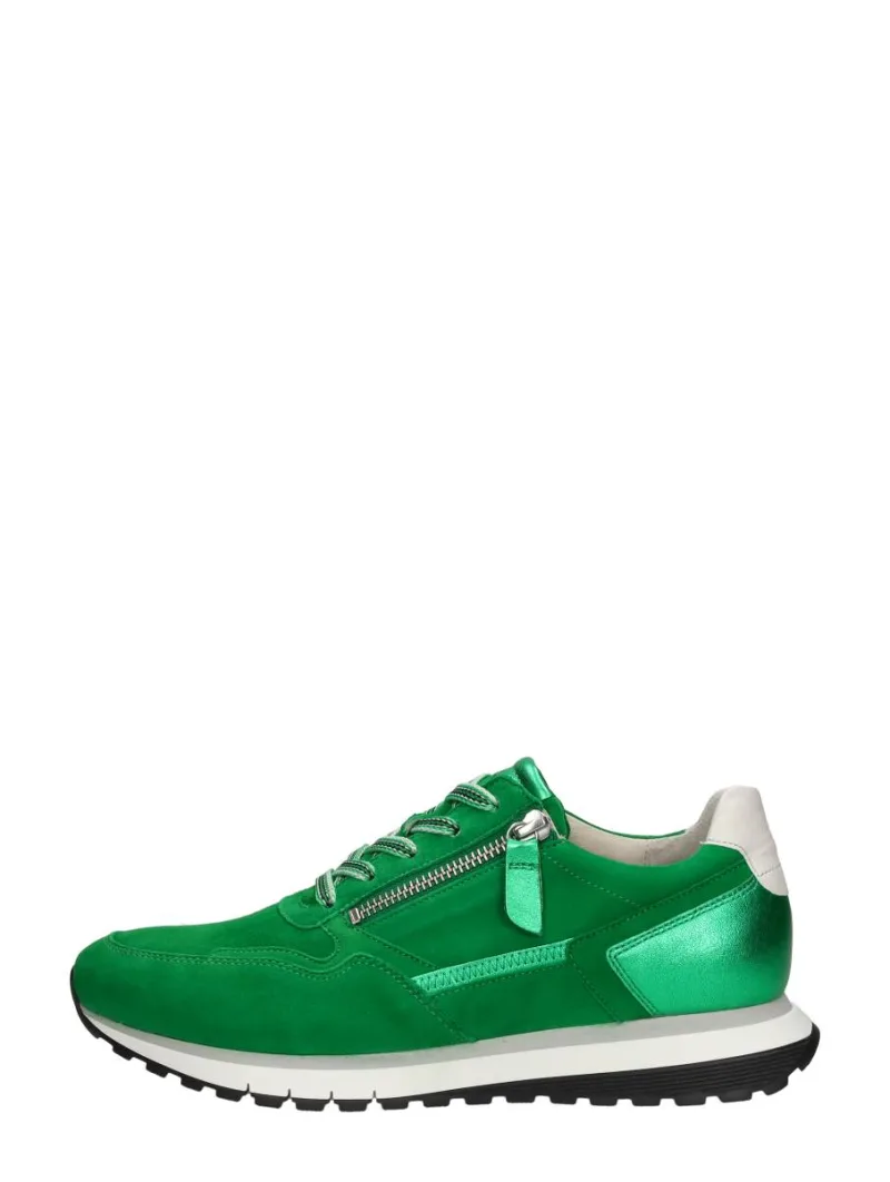 Gabor Sneakers Laag, lage veterschoenen voor dames in groen, foto 1 van 4