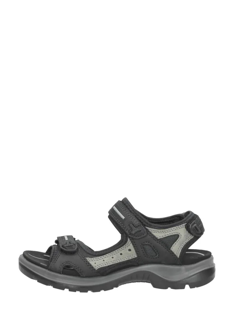 ECCO Offroad, sandalen plat voor dames in zwart