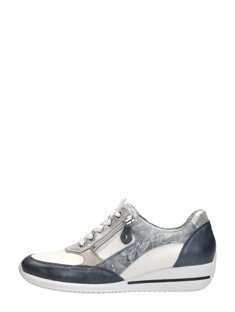 Waldläufer Himona, lage veterschoenen voor dames in blauw