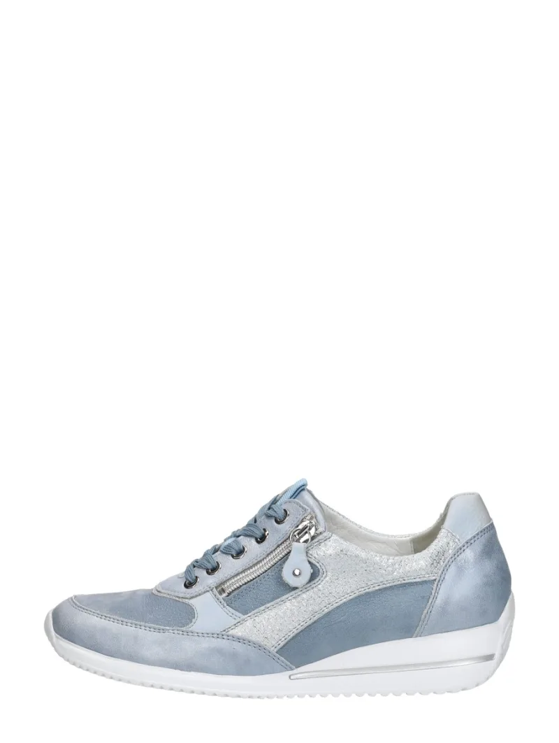 Waldläufer Himona, lage veterschoenen voor dames in licht blauw