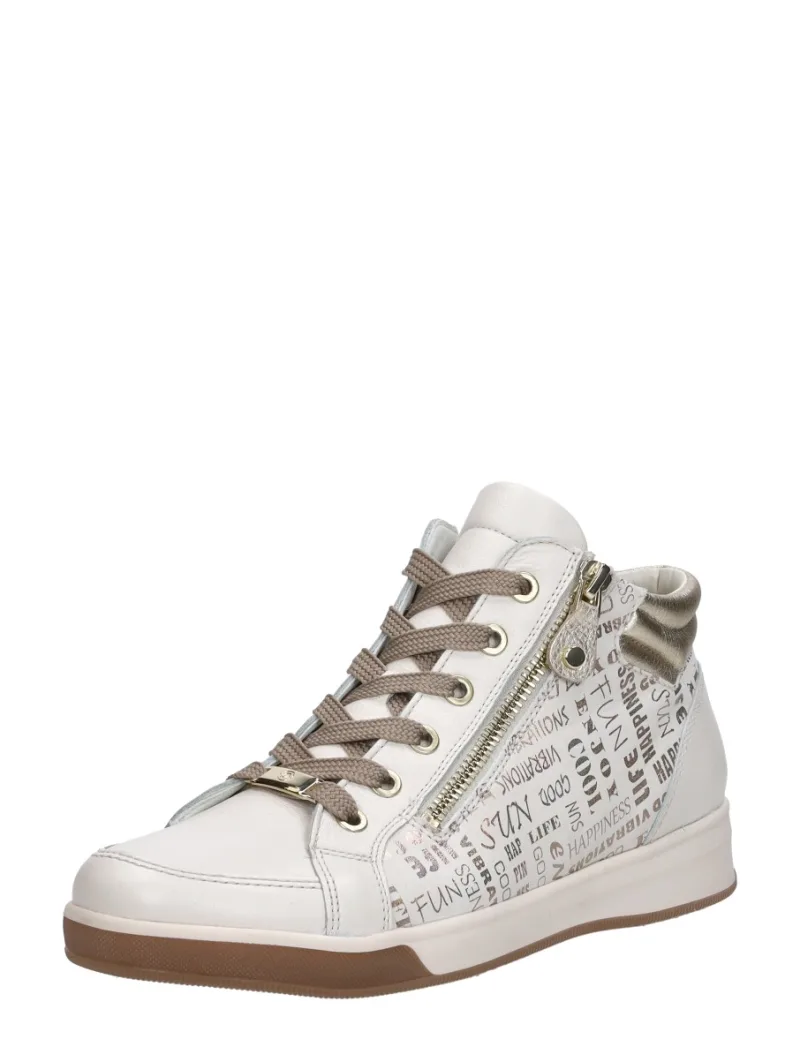 Ara Rom-St-High-Soft, hoge veterschoenen voor dames in wit, foto 2 van 2