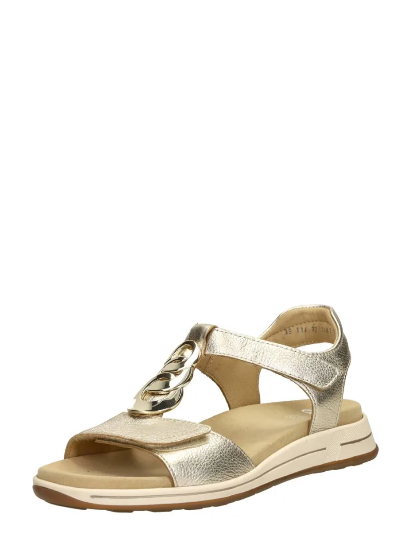 Ara Osaka-S, sandalen plat voor dames in goudkleur, foto 2 van 2