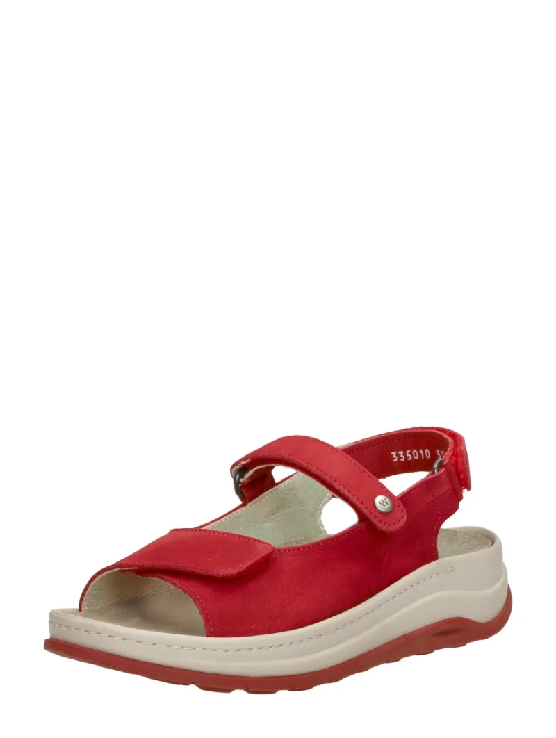Wolky Adura, sandalen plat voor dames in rood, foto 2 van 2