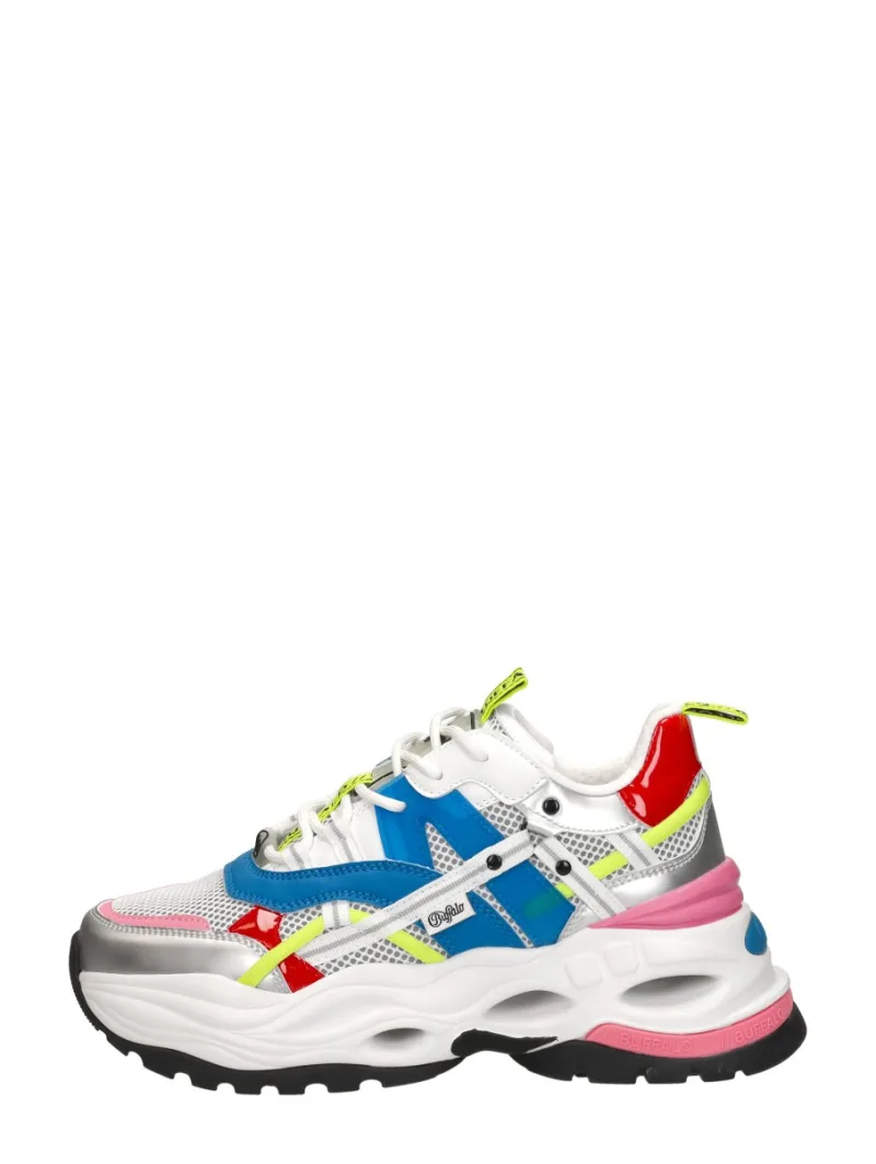 Buffalo Triplet Hollow, lage sneakers voor dames in wit