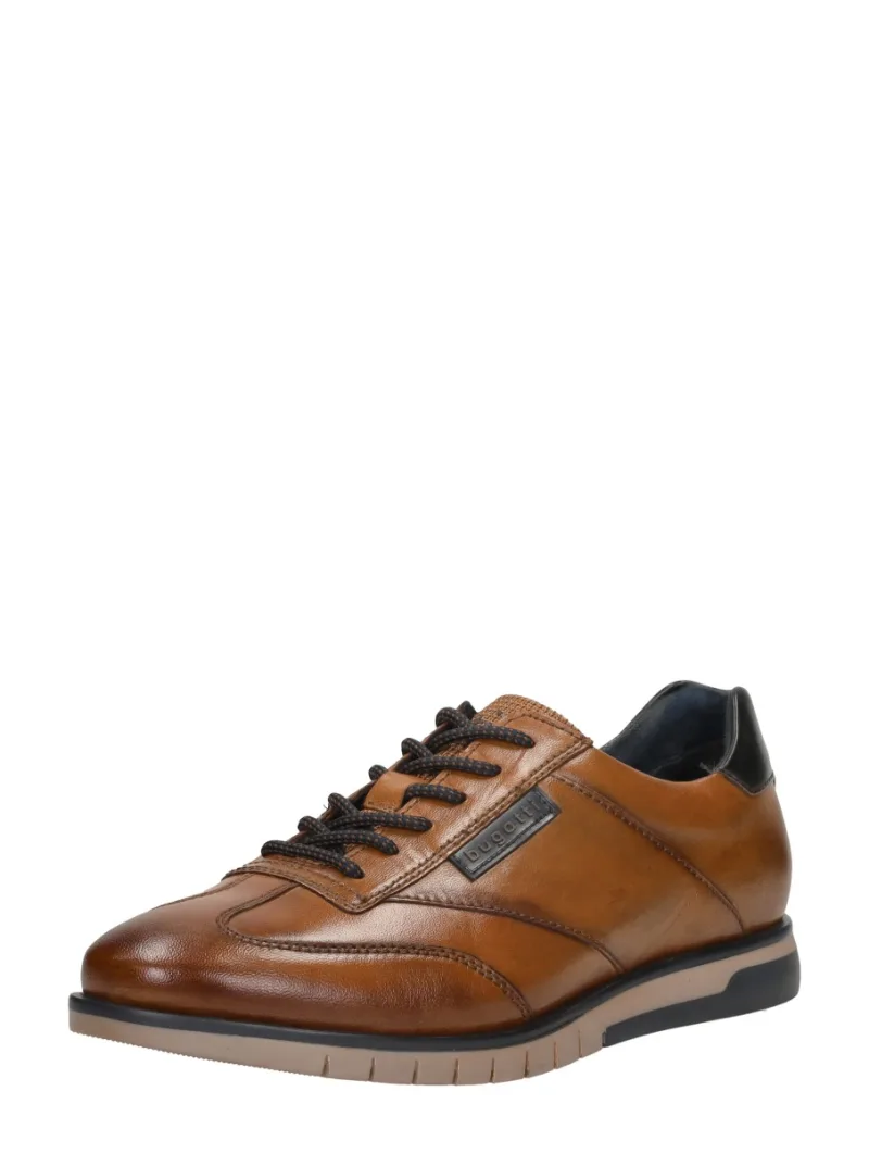Bugatti Delron, lage veterschoenen voor heren in cognac, foto 2 van 2