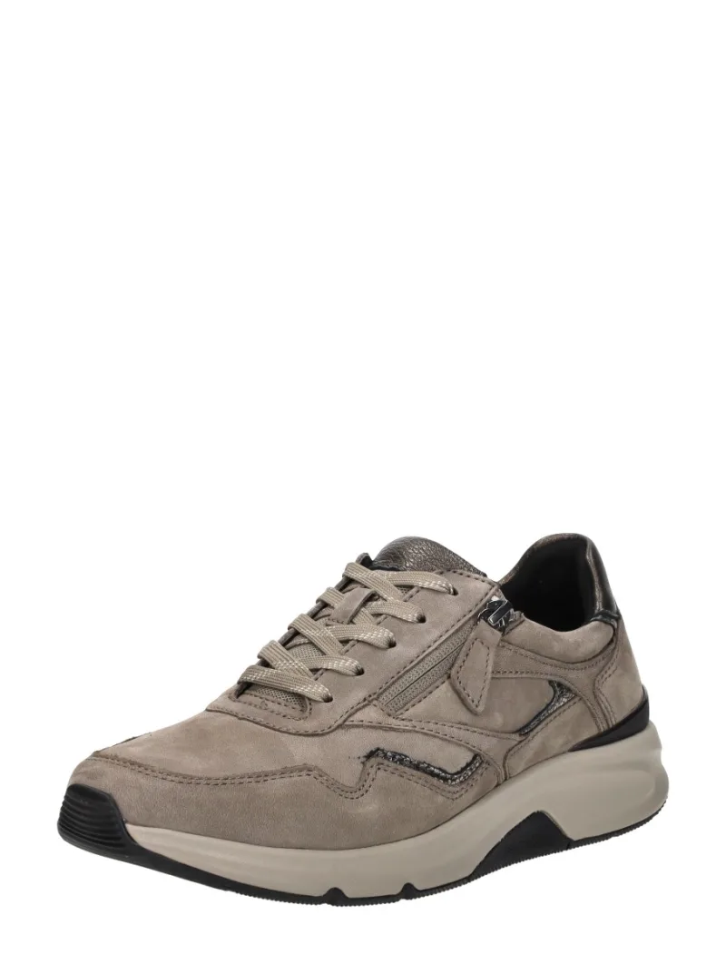 Gabor Rollingsoft, lage veterschoenen voor dames in taupe, foto 2 van 2