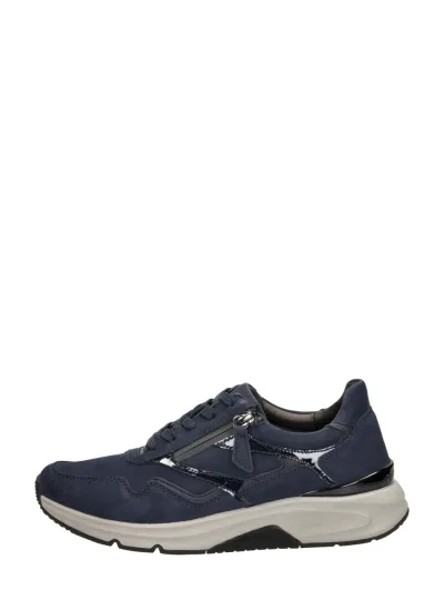 Gabor Rollingsoft, lage veterschoenen voor dames in blauw, foto 1 van 4