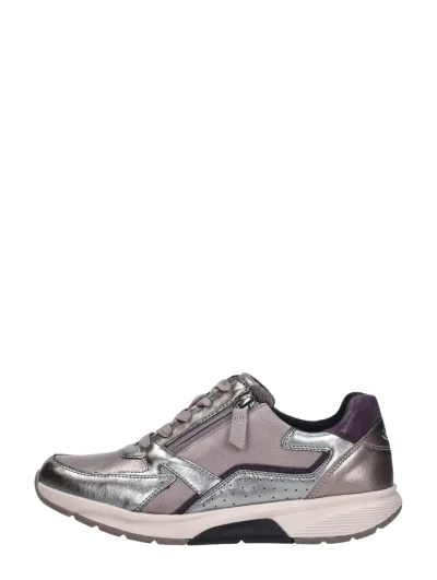 Gabor Rollingsoft zilver, lage veterschoenen voor dames in zilverkleur, foto 1 van 4