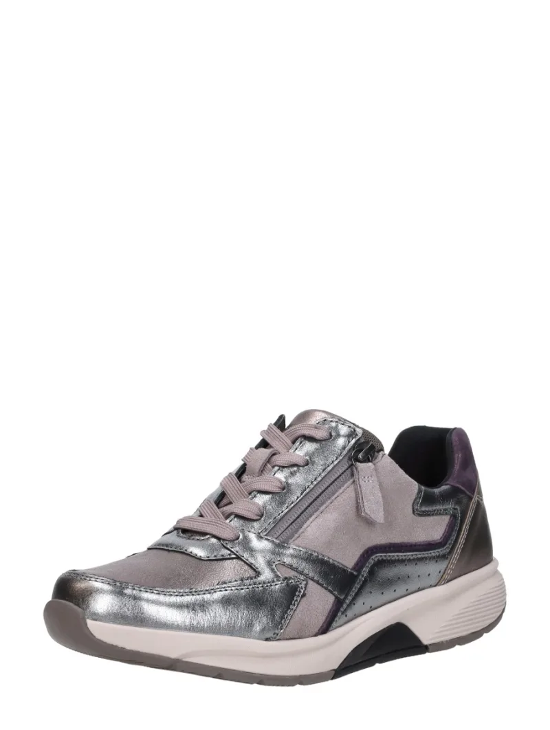 Gabor Rollingsoft zilver, lage veterschoenen voor dames in zilverkleur, foto 2 van 2