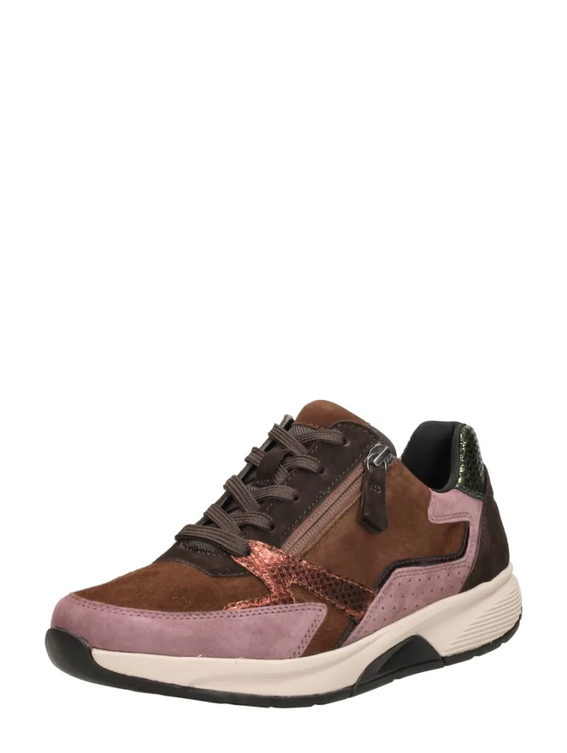 Gabor Rollingsoft, lage veterschoenen voor dames in roze, foto 2 van 2