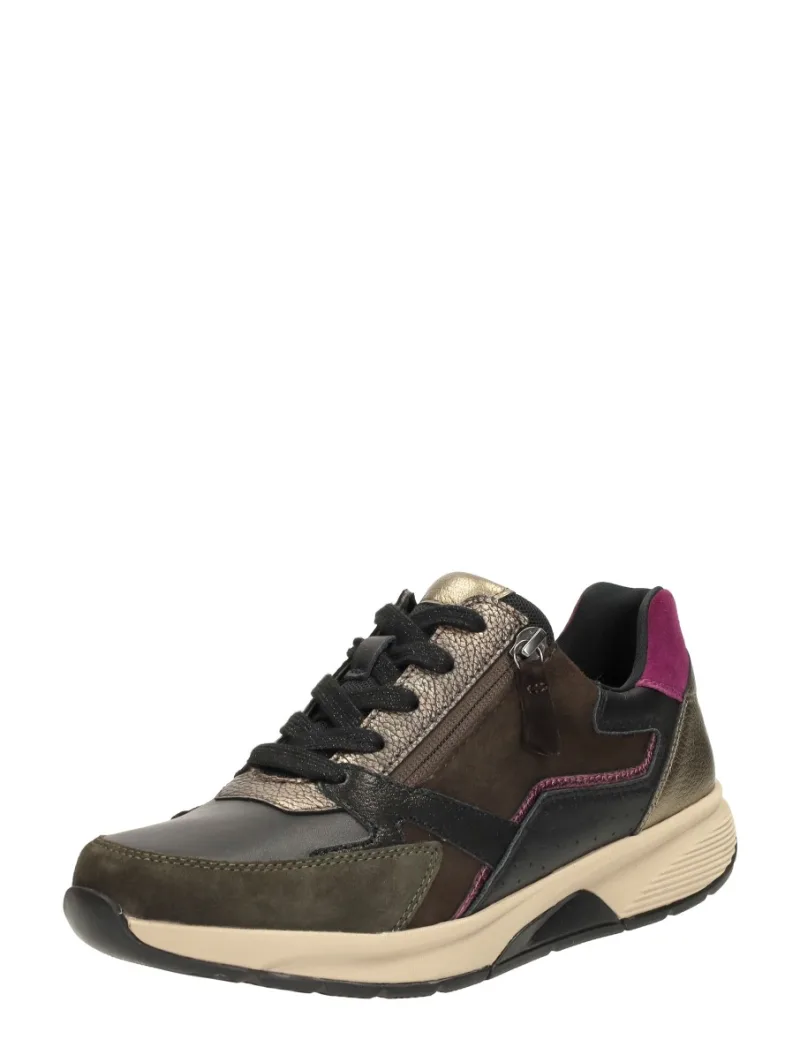 Gabor Rollingsoft, lage veterschoenen voor dames in groen, foto 2 van 2
