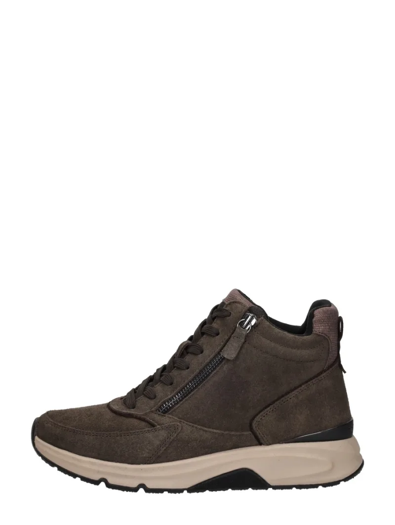 Gabor Rollingsoft, hoge veterschoenen voor dames in donkerbruin