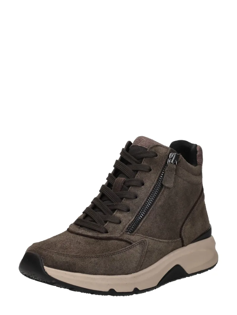 Gabor Rollingsoft, hoge veterschoenen voor dames in donkerbruin, foto 2 van 2