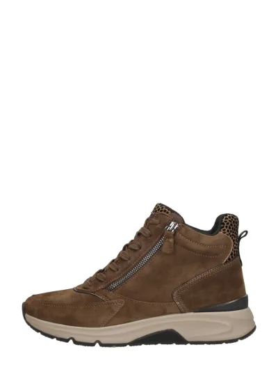 Gabor Rollingsoft, hoge veterschoenen voor dames in cognac, foto 1 van 4