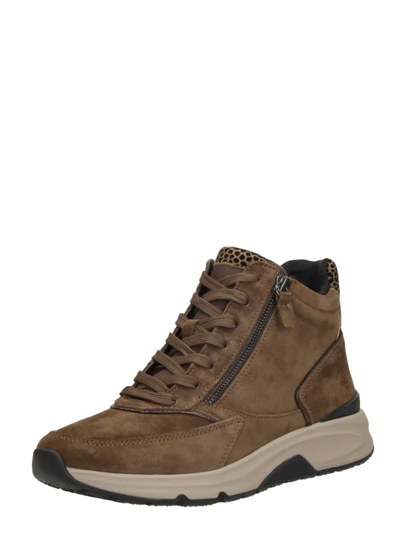 Gabor Rollingsoft, hoge veterschoenen voor dames in cognac, foto 2 van 2