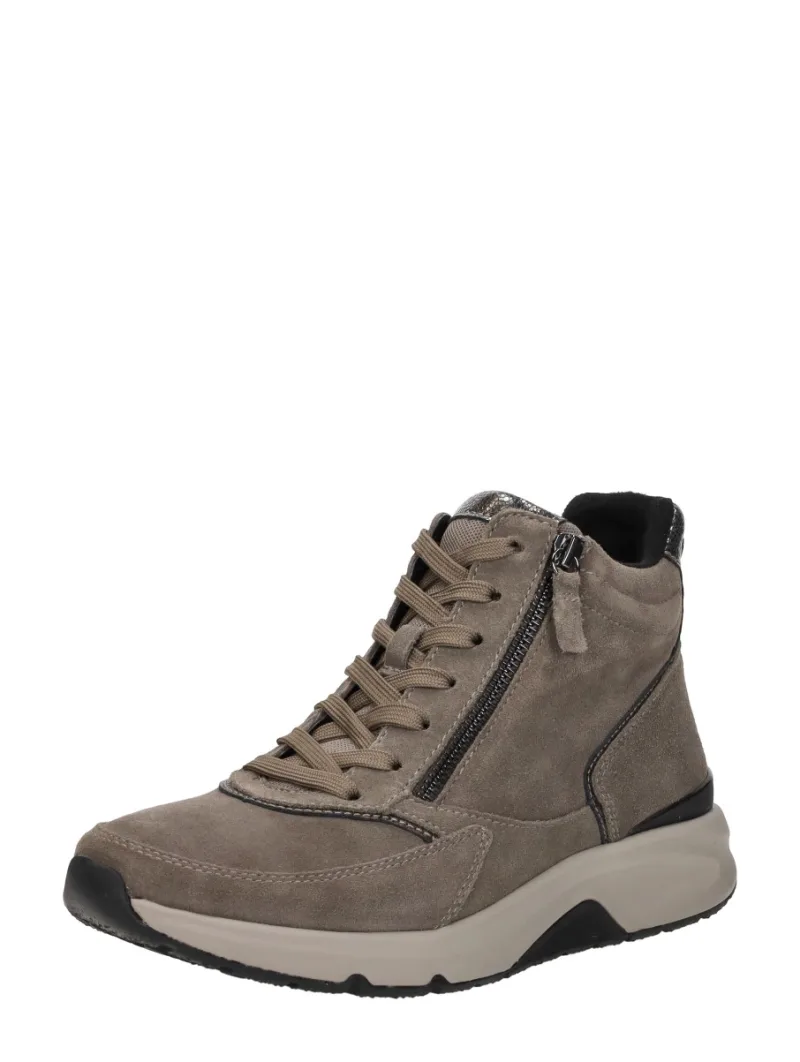 Gabor Rollingsoft, hoge veterschoenen voor dames in taupe, foto 2 van 2