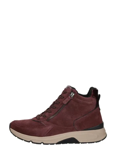 Gabor Rollingsoft, hoge veterschoenen voor dames in bordeaux, foto 1 van 4