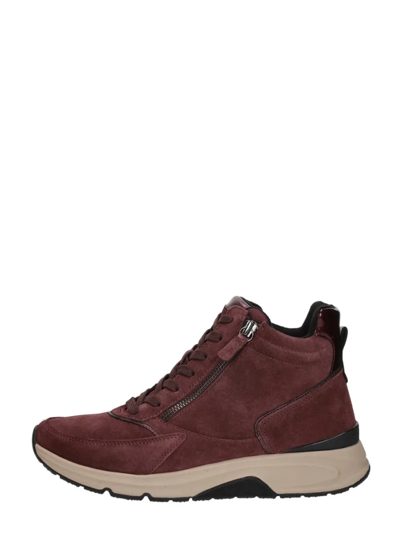 Gabor Rollingsoft, hoge veterschoenen voor dames in bordeaux