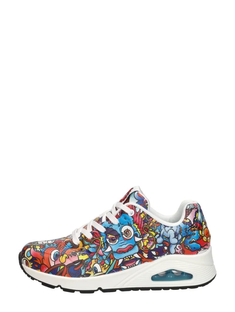 Skechers Uno-color Doodle Kleuren, lage veterschoenen voor dames