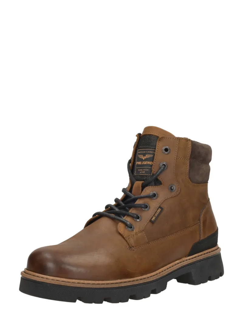 PME Legend Dragan, hoge veterschoenen voor heren in cognac, foto 2 van 2