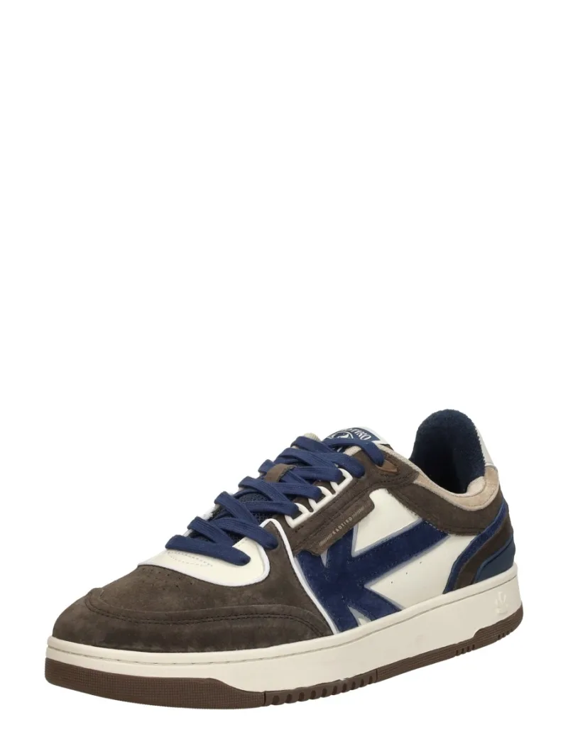 Kaotiko Boston Piping Suede, lage sneakers voor heren in donkerbruin, foto 2 van 2