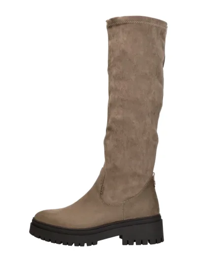Mexx Phaedre Keto, lange laarzen voor dames in taupe, foto 1 van 4