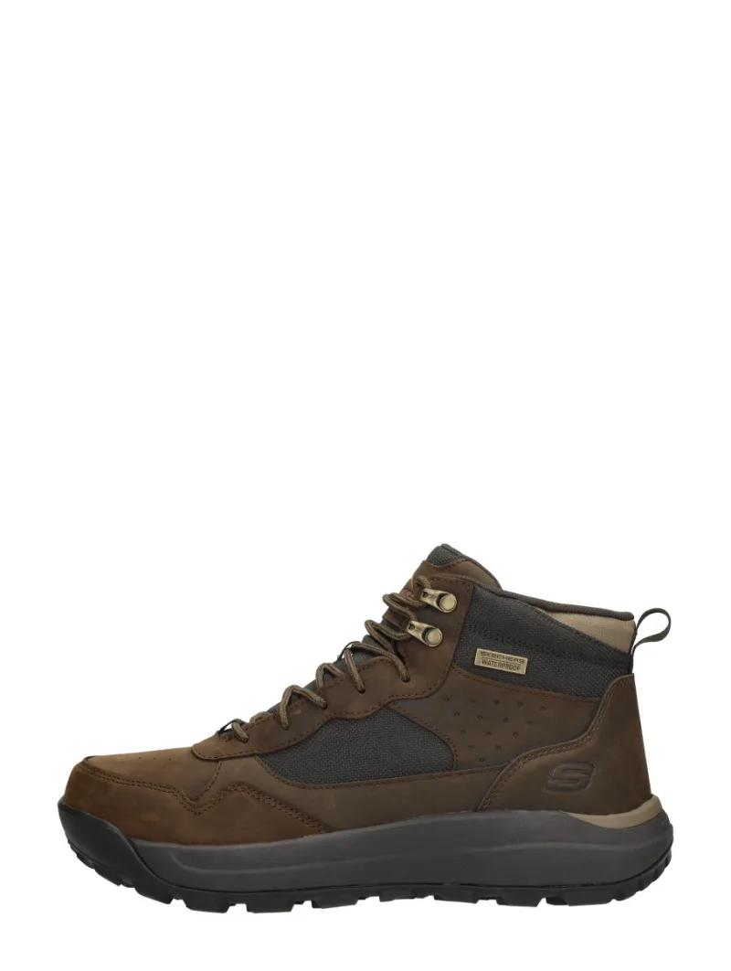 Skechers Cambert, hoge veterschoenen voor heren in donkerbruin