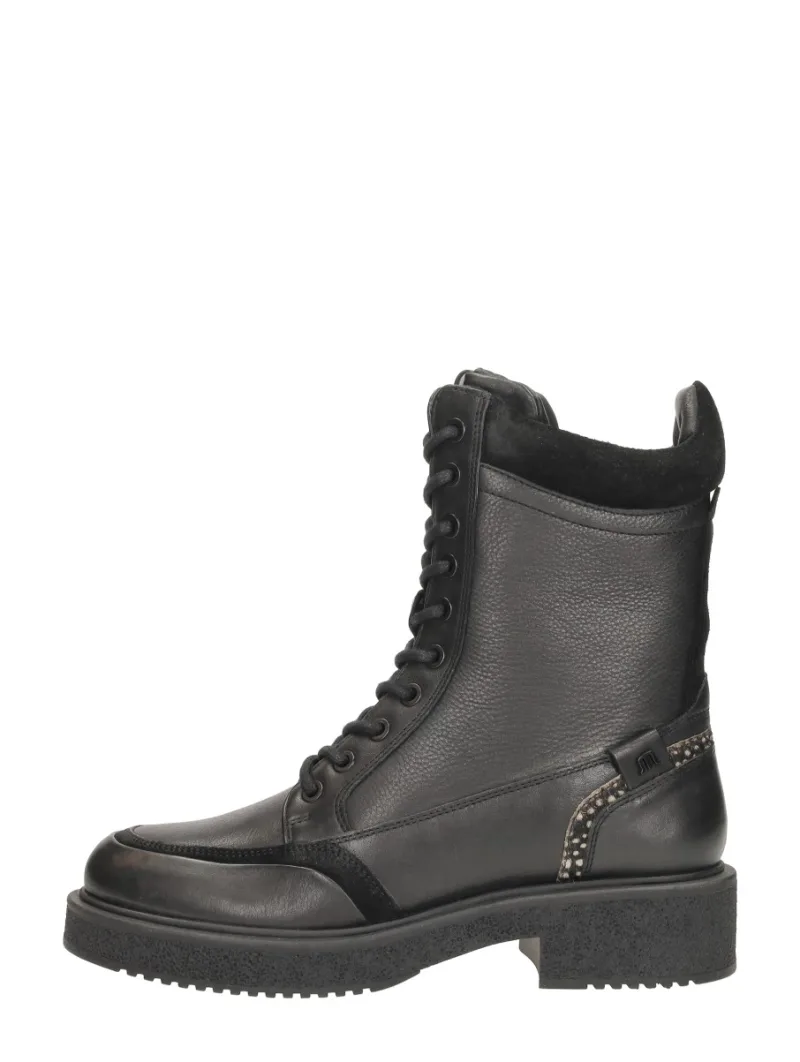 Maruti Steph, hoge veterschoenen voor dames in zwart