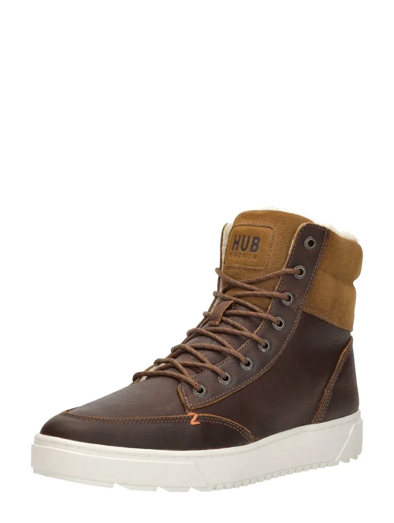 Hub Dublin 2.0, hoge veterschoenen voor heren in cognac, foto 2 van 2