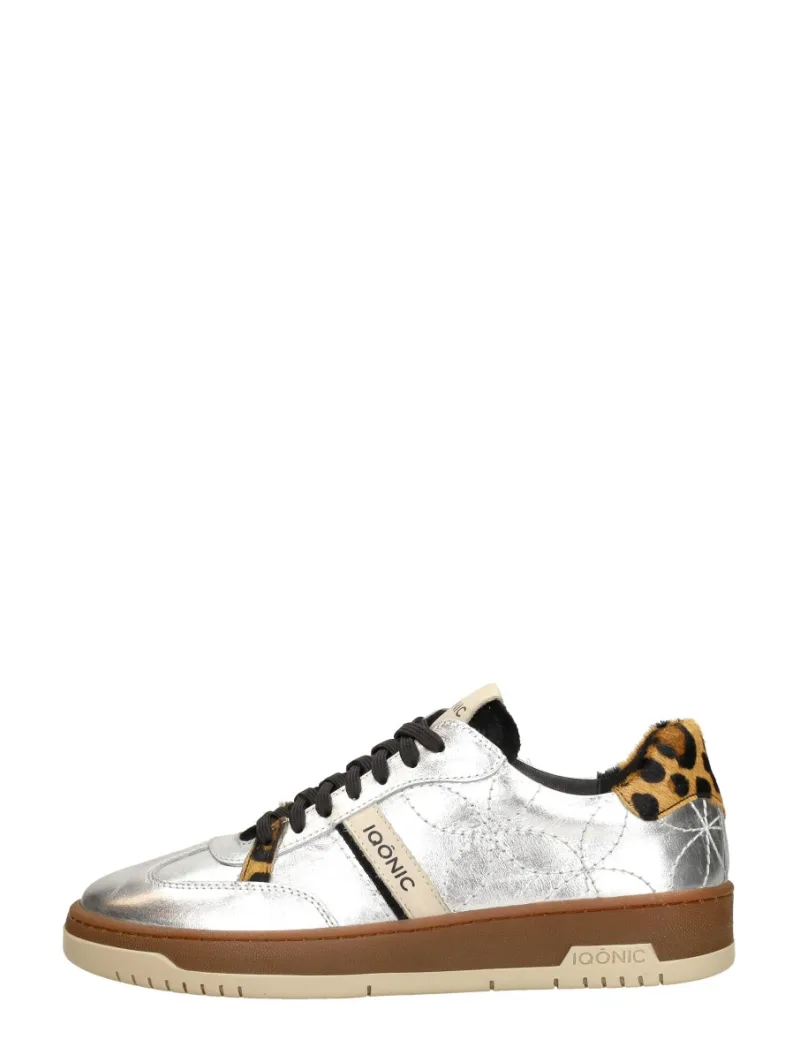 Iqonic Sneakers Laag zilver, lage sneakers voor dames in zilverkleur