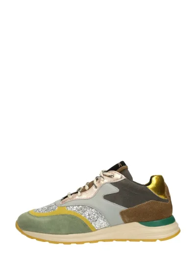 Iqonic Sneakers Laag, lage sneakers voor dames in groen, foto 1 van 4