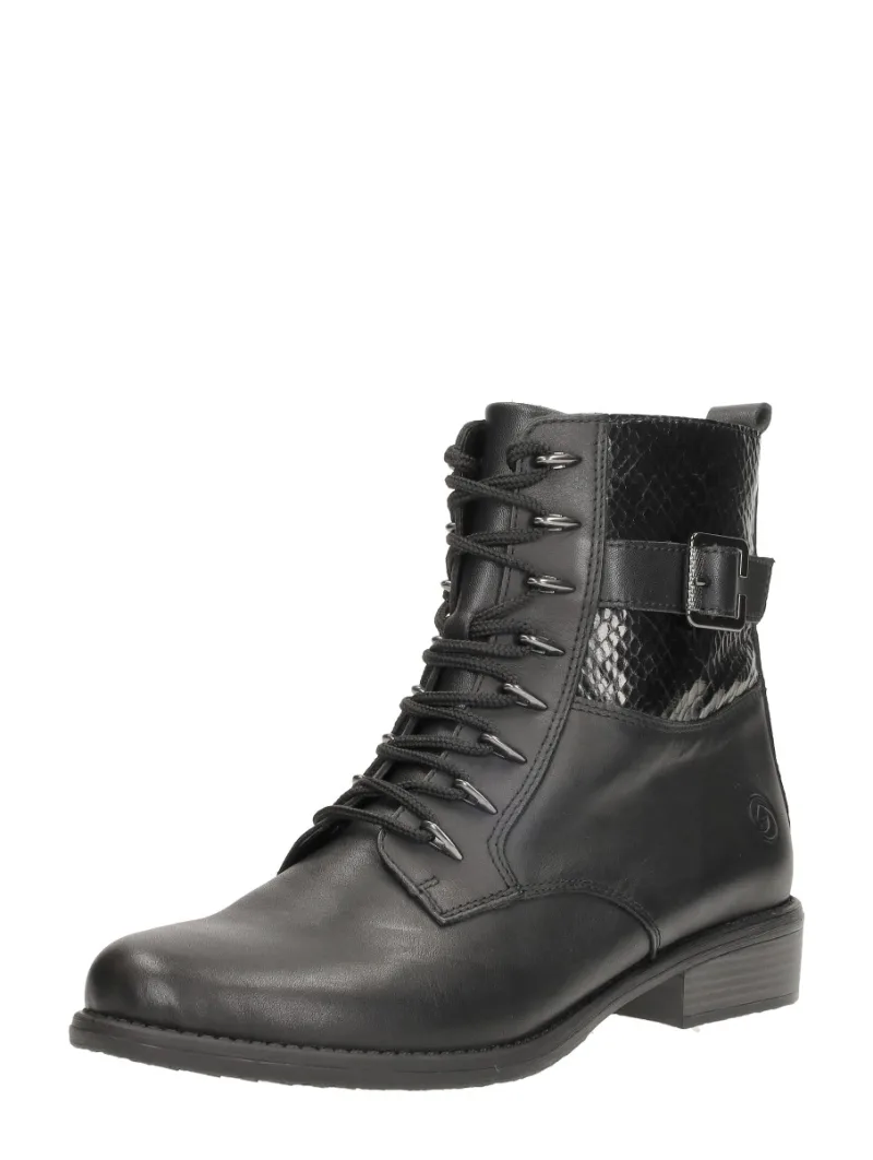 Remonte Veterschoenen Hoog, hoge veterschoenen voor dames in zwart, foto 2 van 2